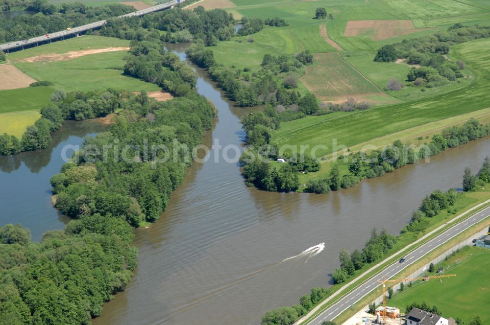 Aerial photograph Bischberg - Main-Mündung zum Main-Donau-Kanal.