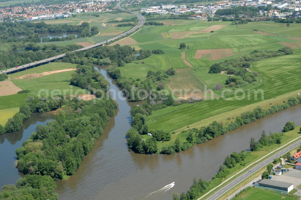 Bischberg from above - Main-Mündung zum Main-Donau-Kanal.