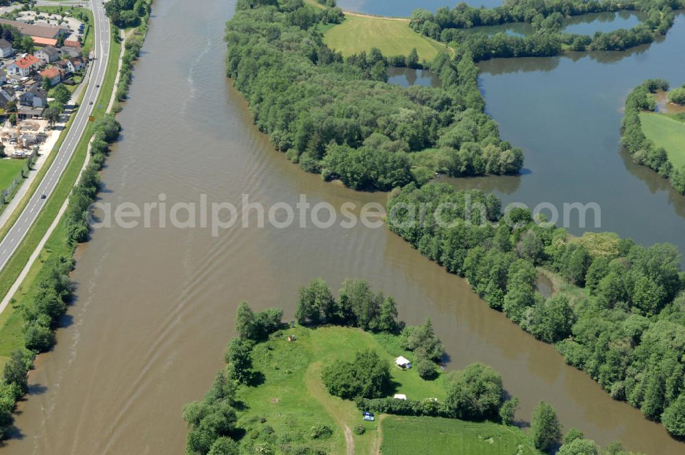 Bischberg from the bird's eye view: Main-Mündung zum Main-Donau-Kanal.