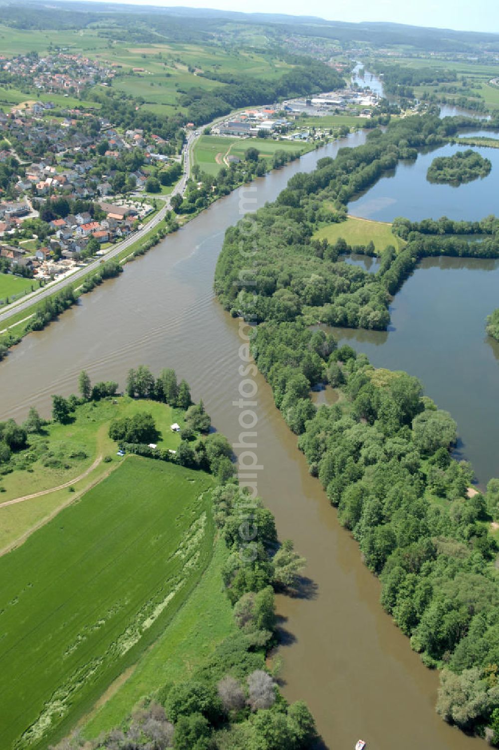 Aerial photograph Bischberg - Main-Mündung zum Main-Donau-Kanal.