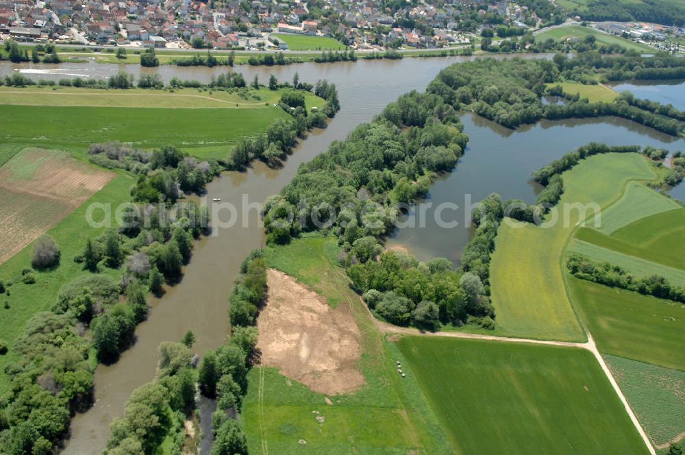 Aerial photograph Bischberg - Main-Mündung zum Main-Donau-Kanal.