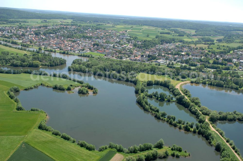 Aerial image Bischberg - Main-Flussverlauf bei Bischberg.