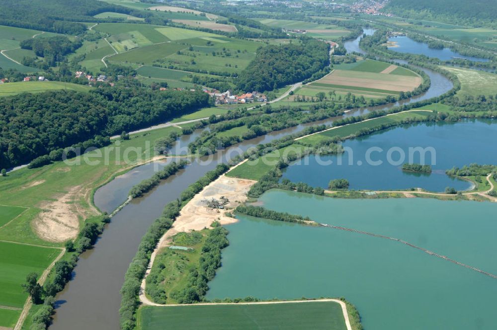 Dippach from above - Main-Flussverlauf mit Altarm bei Dippach.