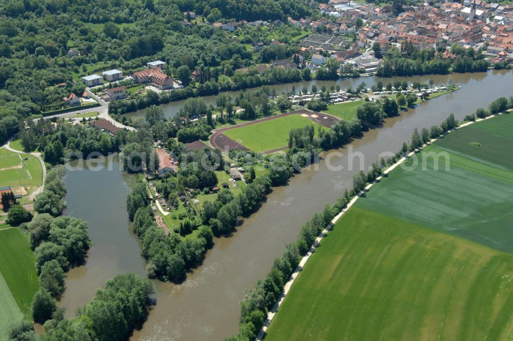 Eltmann from above - Main-Flussverlauf mit Altarm bei Eltmann.