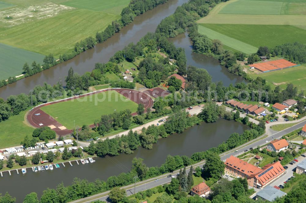 Aerial photograph Eltmann - Main-Flussverlauf mit Altarm bei Eltmann.