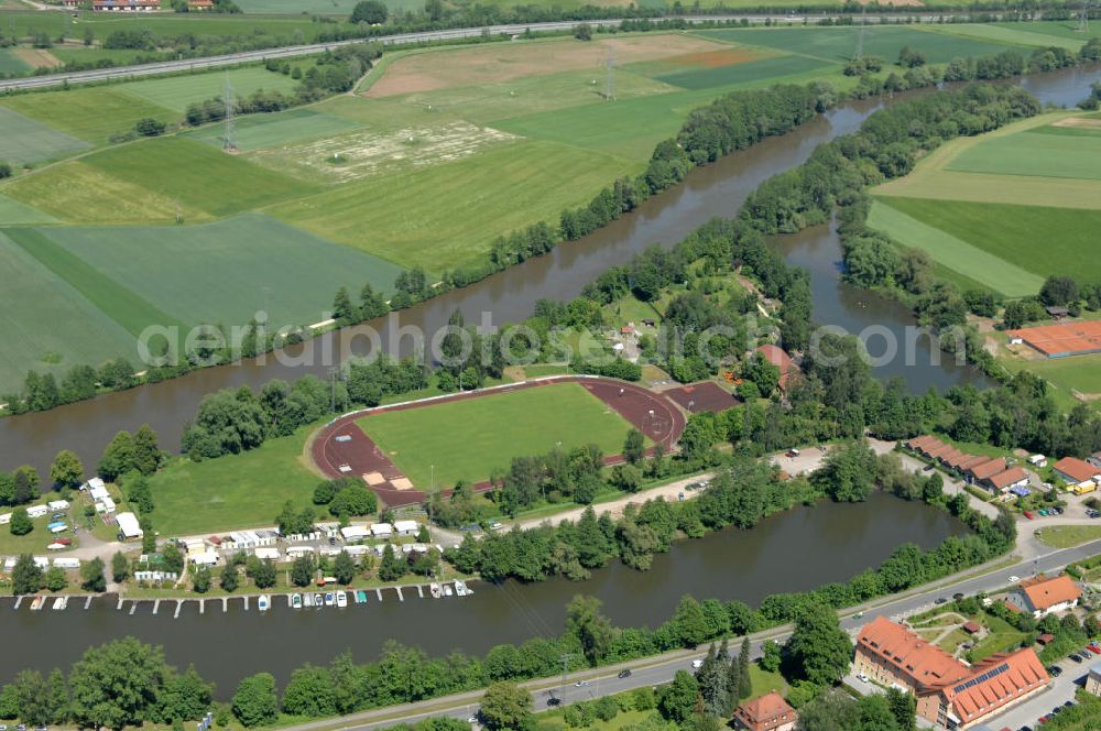 Eltmann from above - Main-Flussverlauf mit Altarm bei Eltmann.