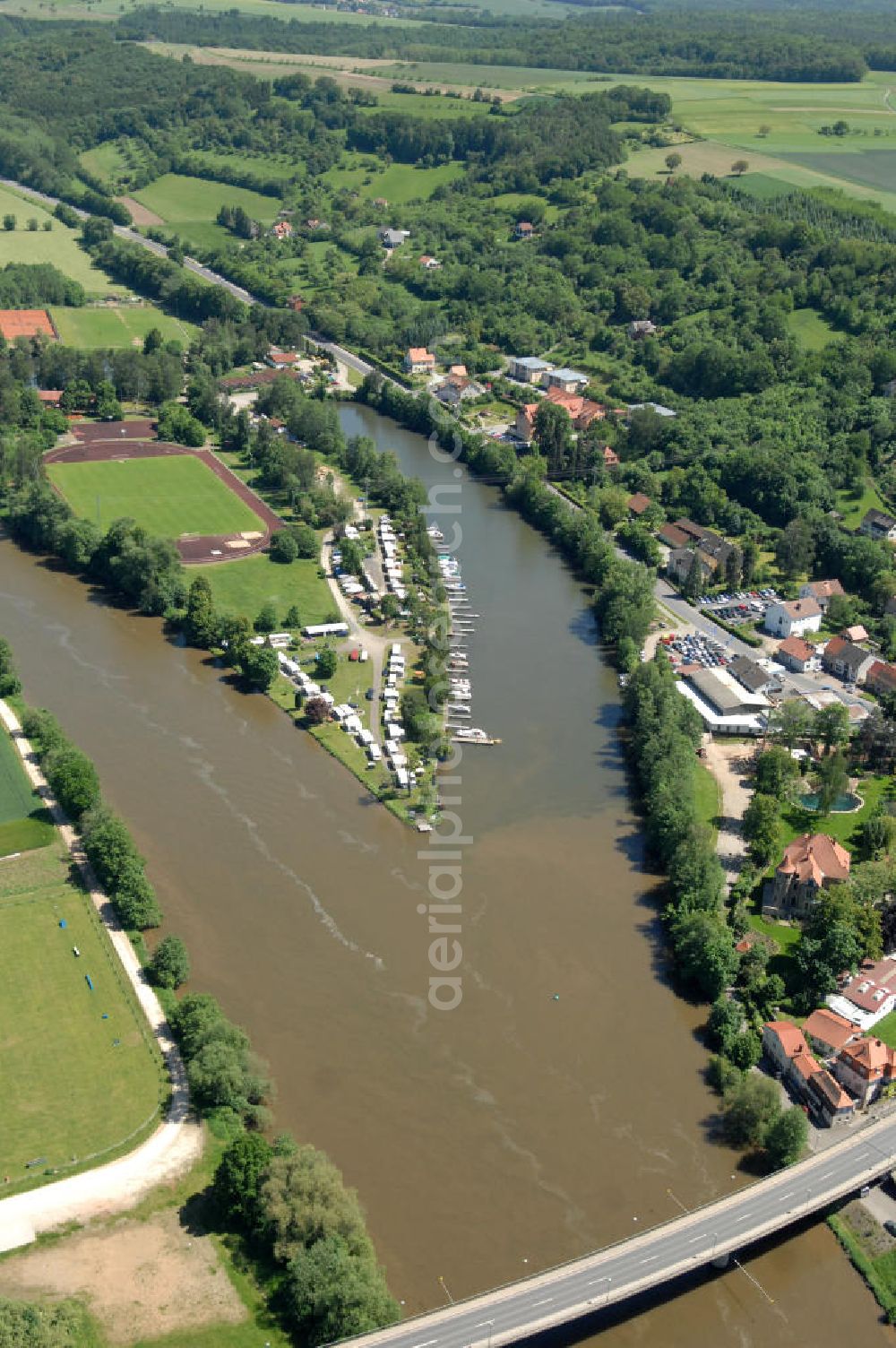 Aerial photograph Eltmann - Main-Flussverlauf mit Altarm bei Eltmann.