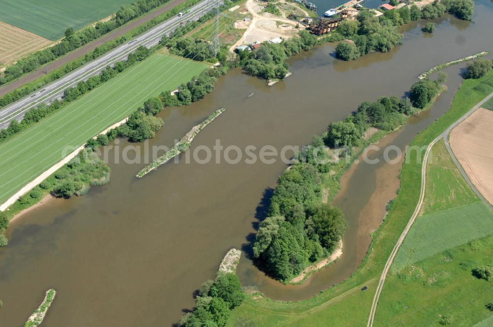 Aerial image Eschenbach - Main-Flussverlauf bei Eschenbach.