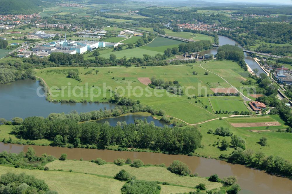 Aerial image Limbach - Main-Flussverlauf und Limbacher Baggersee.