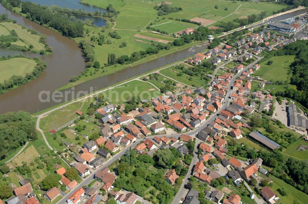 Limbach from above - Main-Flussverlauf mit der Schleuse Limbach.