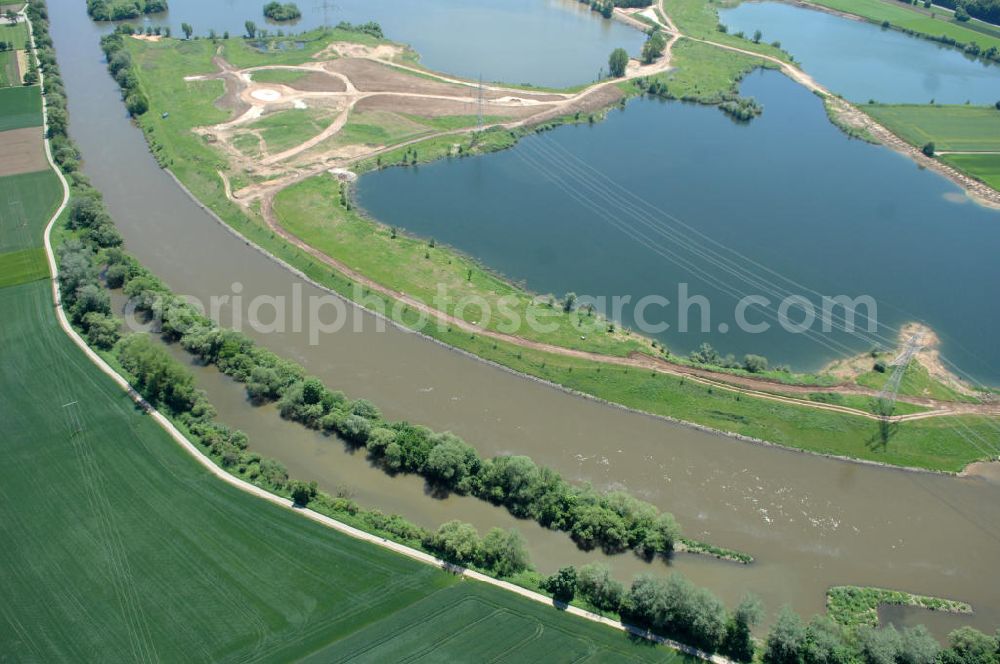 Aerial image Roßstadt - Main-Flussverlauf bei Roßstadt.