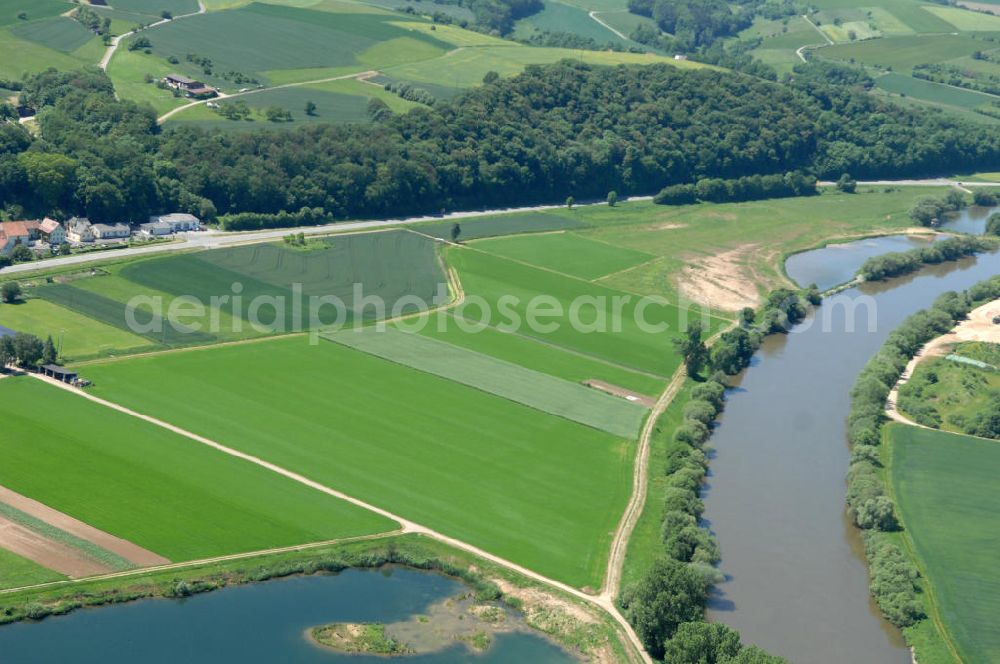 Aerial image Roßstadt - Main-Flussverlauf bei Roßstadt.