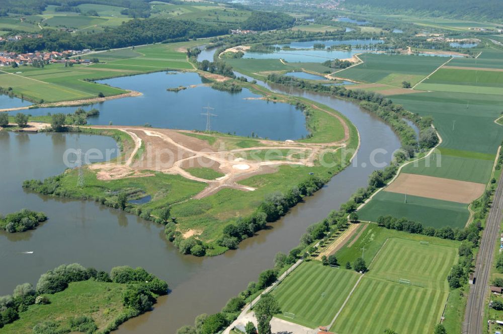 Staffelbach from the bird's eye view: Main-Flussverlauf bei Staffelbach.