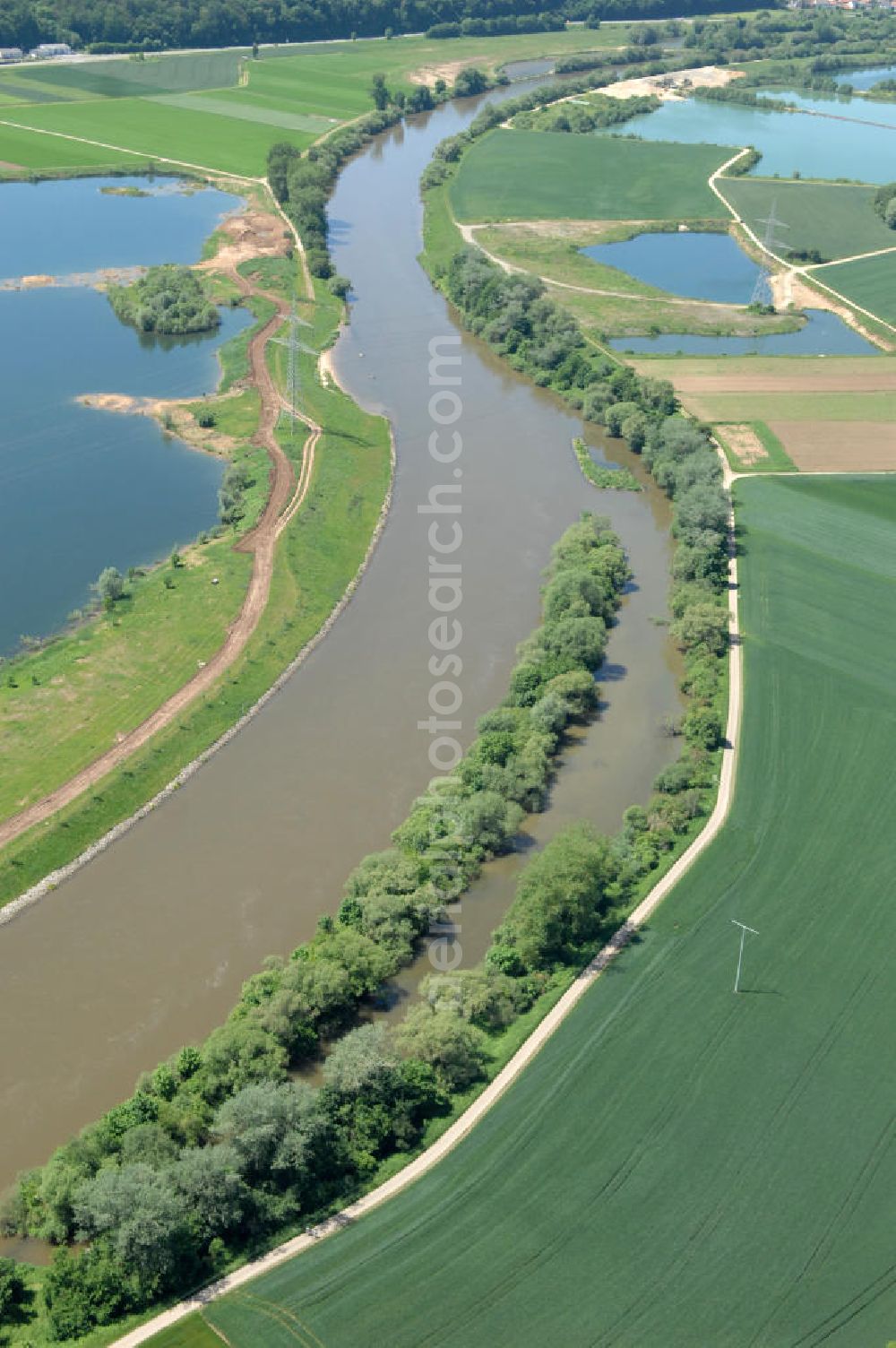 Aerial image Staffelbach - Main-Flussverlauf bei Staffelbach.