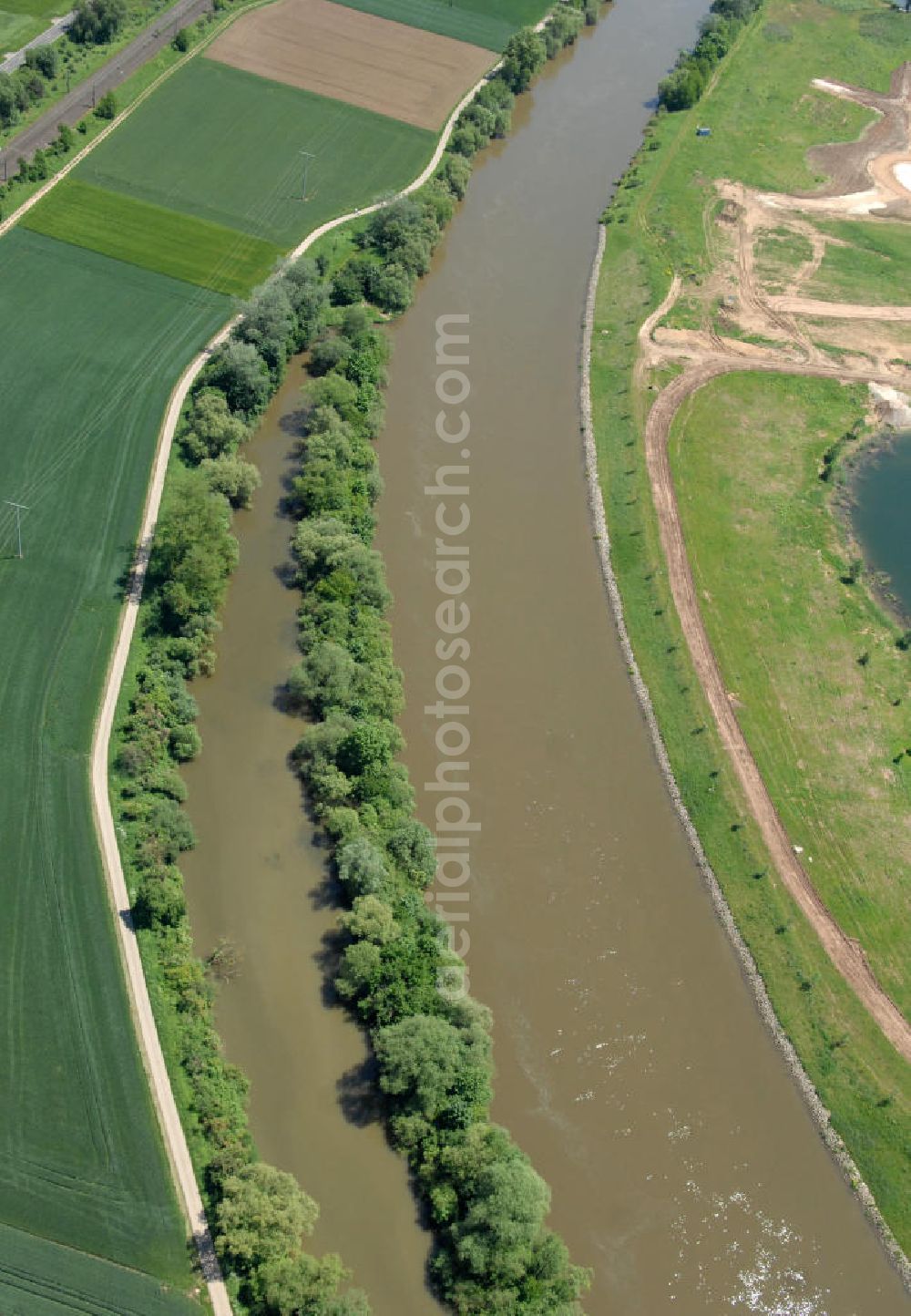 Aerial image Staffelbach - Main-Flussverlauf bei Staffelbach.