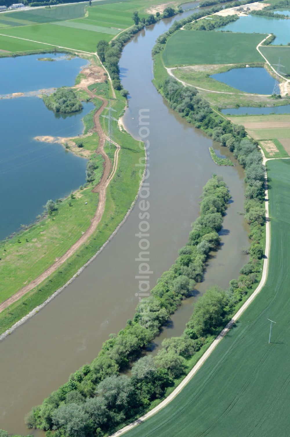 Aerial image Staffelbach - Main-Flussverlauf bei Staffelbach.