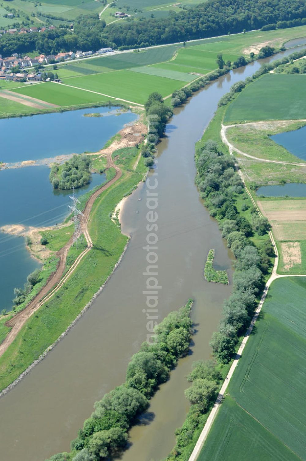 Aerial photograph Staffelbach - Main-Flussverlauf bei Staffelbach.