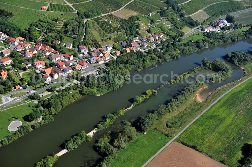 Kitzingen from above - View from southeast along the Main river in Kitzingen in the state Bavaria