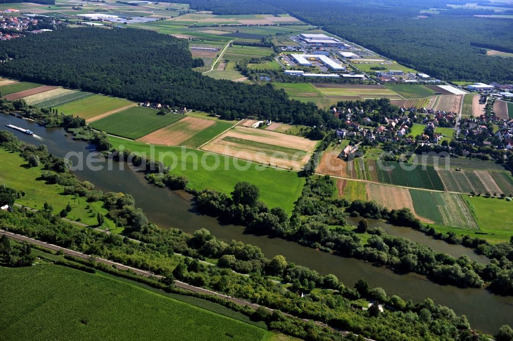 Kitzingen from above - View from west along the Main river in Kitzingen in the state Bavaria