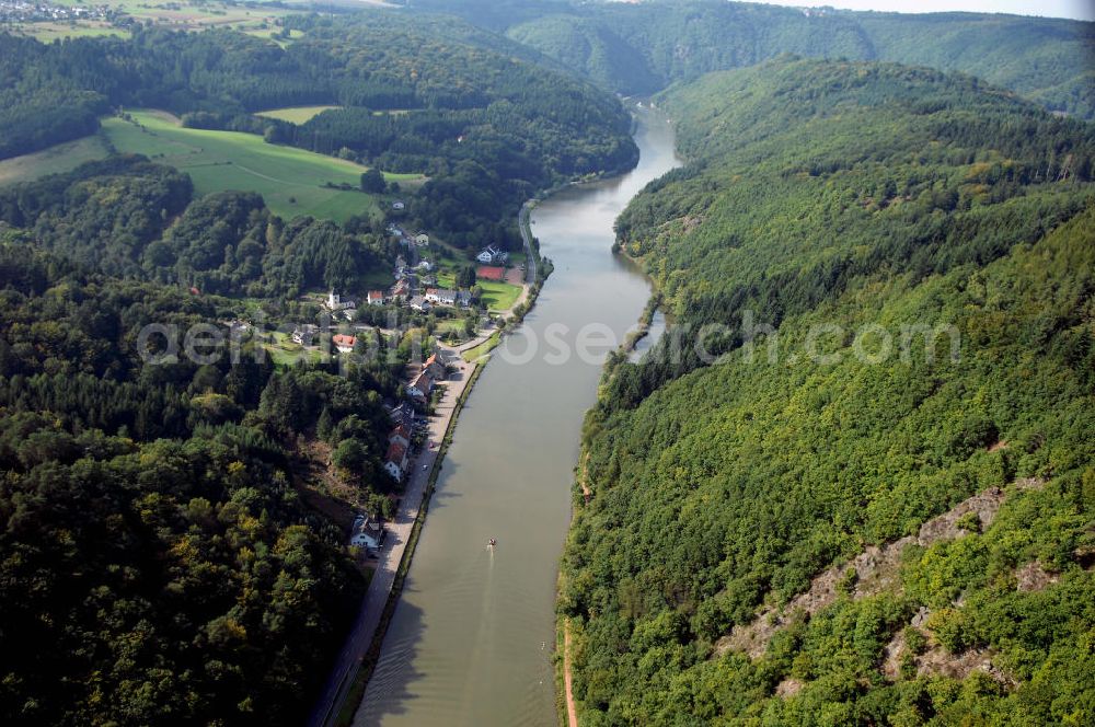 Mettlach OT Keuchingen from the bird's eye view: 