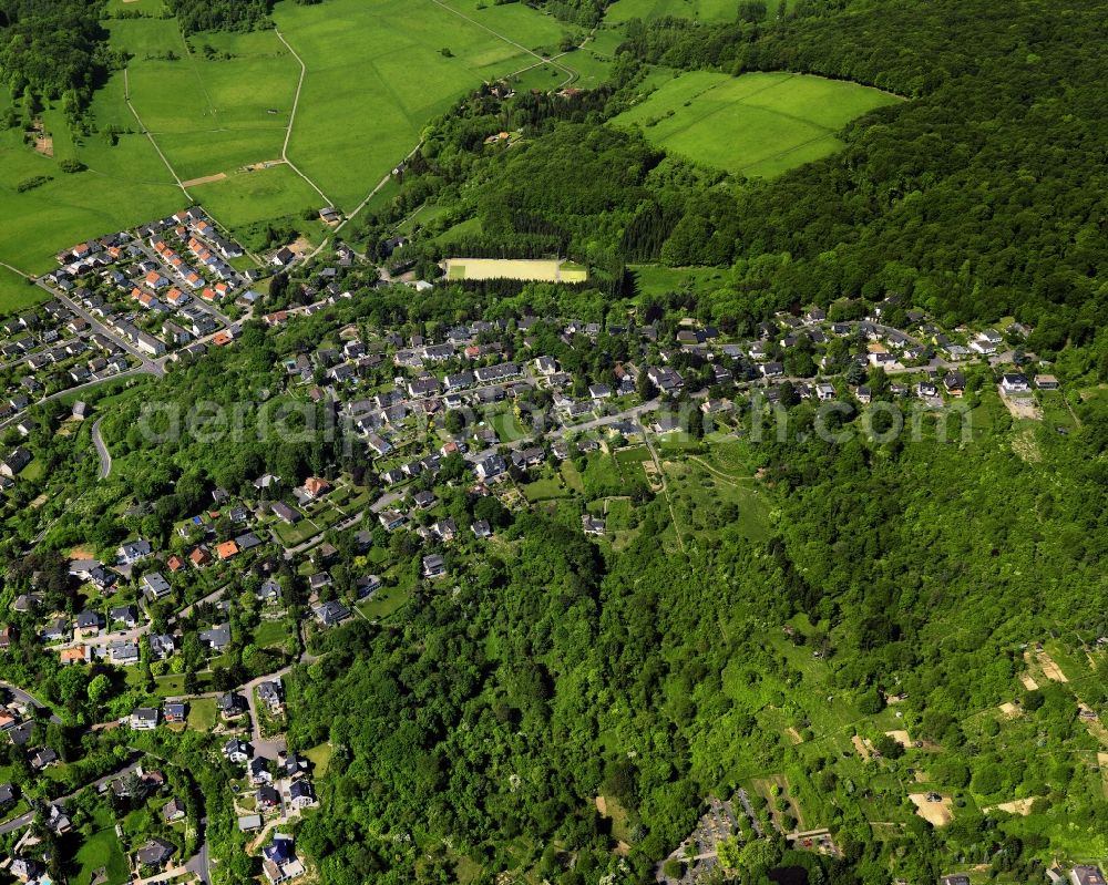 Remagen Oberwinter from the bird's eye view: Course of the river on the banks of the Rhine in the district of Oberwinter in Remagen in Rhineland-Palatinate