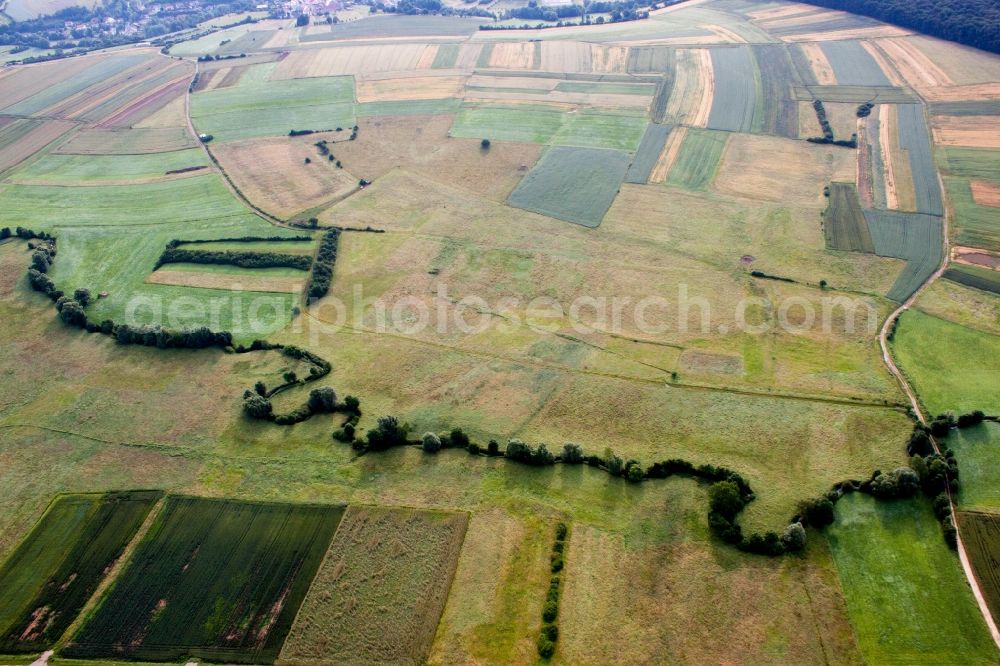 Aerial image Beyren-lès-Sierck - Course of theRiver Gandren separating Luxembourg from Lorraine in Beyren-lA?s-Sierck in Alsace-Champagne-Ardenne-Lorraine, France