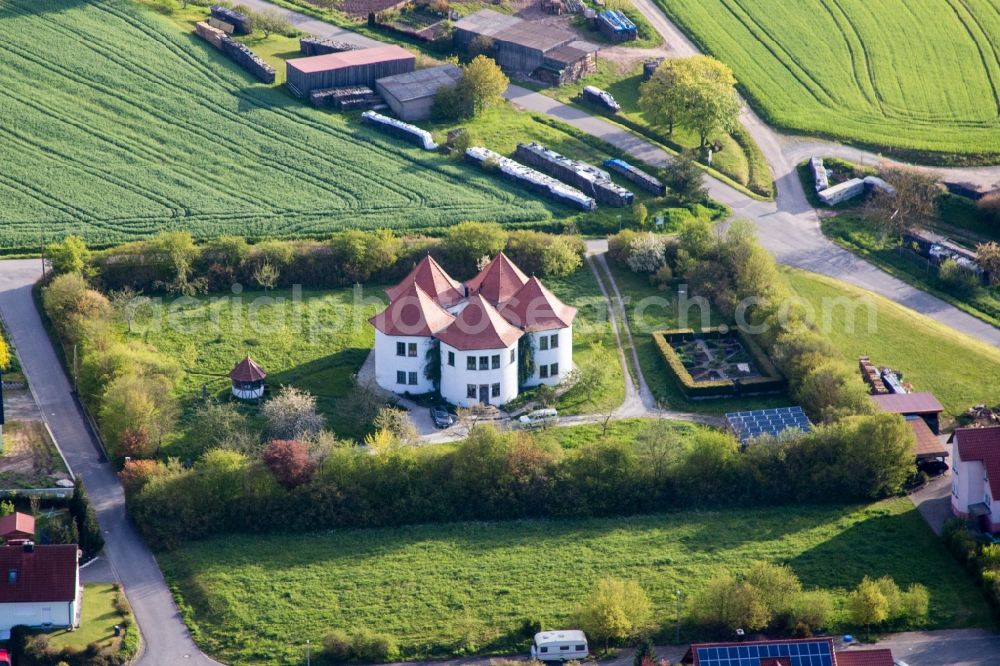 Aerial image Theinheim - Five towers as a family home in Theinheim in the state Bavaria, Germany