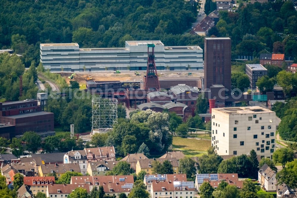 Essen from above - University- area of Folkwang Universitaet of Kuenste on Gelsenkirchener Strasse in Essen in the state North Rhine-Westphalia, Germany