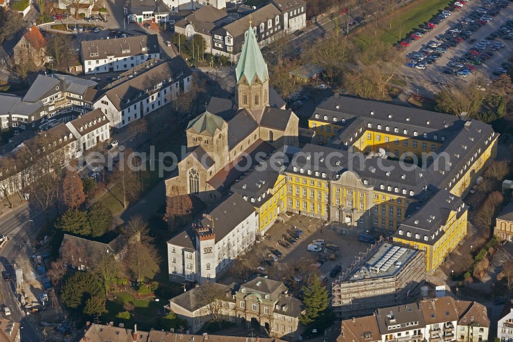 Essen from above - View of the Folkwang University of Arts in the district of Werden in Essen in the state of North Rhine-Westphalia