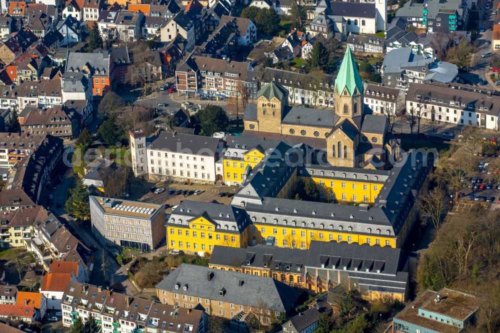 Essen from the bird's eye view: View of the Folkwang University of Arts in the district of Werden in Essen in the state of North Rhine-Westphalia