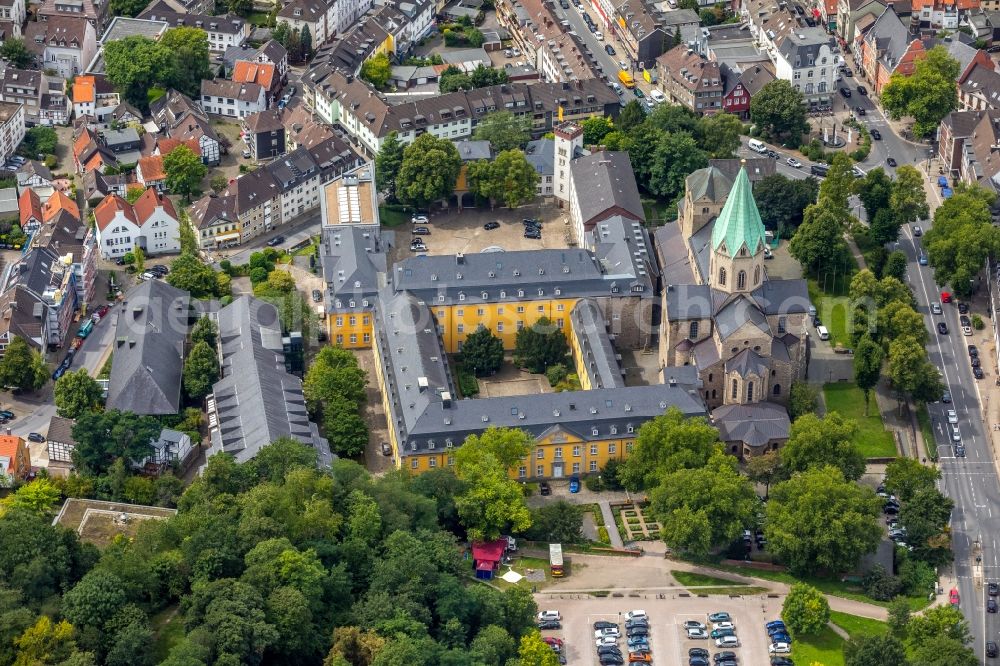 Aerial image Essen - View of the Folkwang University of Arts in the district of Werden in Essen in the state of North Rhine-Westphalia