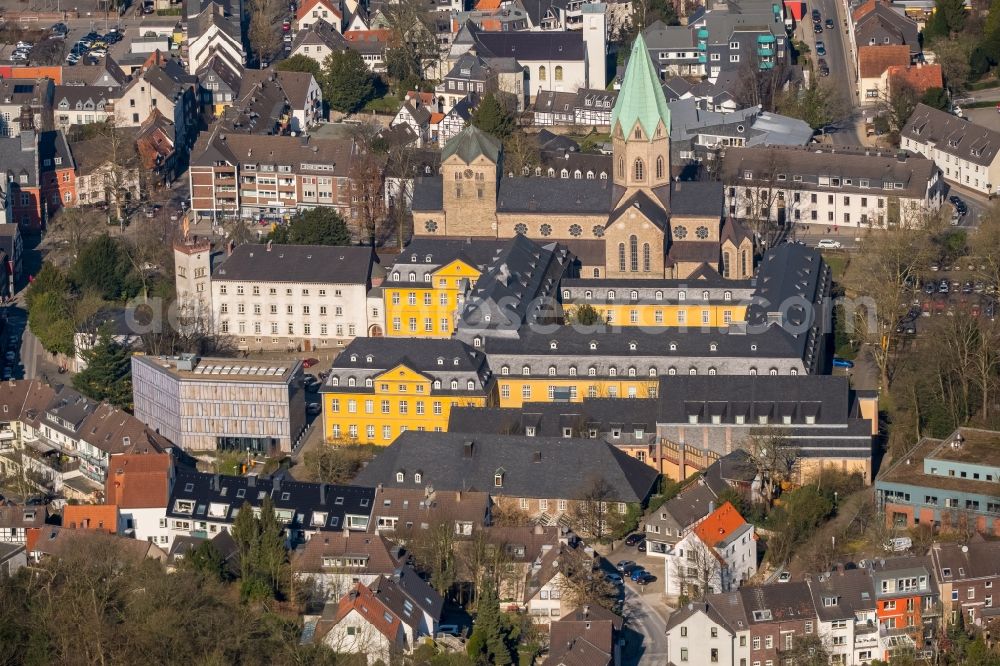 Essen from above - View of the Folkwang University of Arts in the district of Werden in Essen in the state of North Rhine-Westphalia