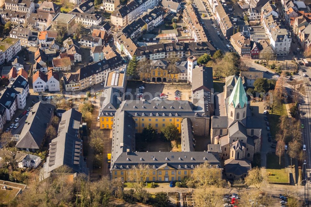 Essen from the bird's eye view: View of the Folkwang University of Arts in the district of Werden in Essen in the state of North Rhine-Westphalia