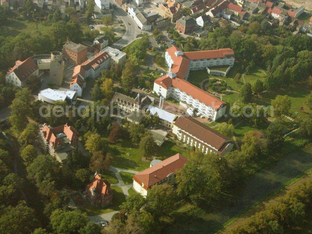 Aerial image Bad Liebenwerda - Fontana - Klinik Bad Liebenwerda, Dresdener Straße 9, 04924 Bad Liebenwerda, Tel.: (03 53 41) 90 - 0, Fax: (03 53 41) 90 - 11 80, Achim Walder: