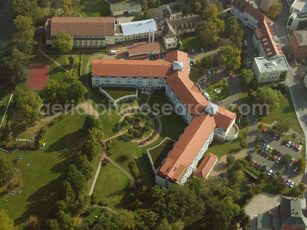 Bad Liebenwerda from above - Fontana - Klinik Bad Liebenwerda, Dresdener Straße 9, 04924 Bad Liebenwerda, Tel.: (03 53 41) 90 - 0, Fax: (03 53 41) 90 - 11 80, Achim Walder: