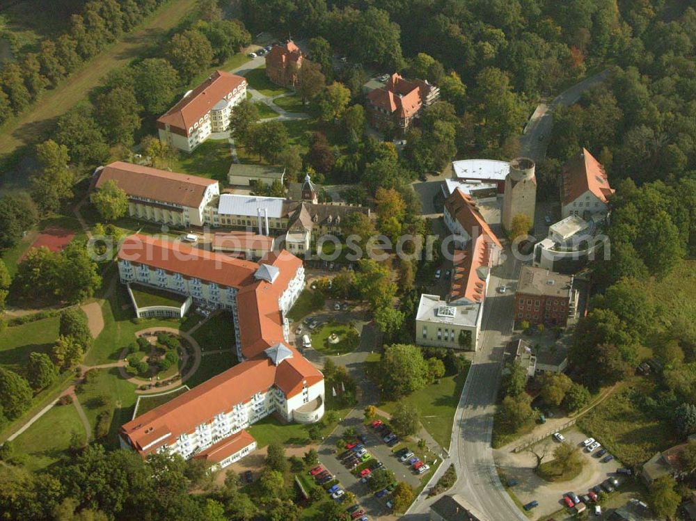 Bad Liebenwerda from the bird's eye view: Fontana - Klinik Bad Liebenwerda, Dresdener Straße 9, 04924 Bad Liebenwerda, Tel.: (03 53 41) 90 - 0, Fax: (03 53 41) 90 - 11 80, Achim Walder: