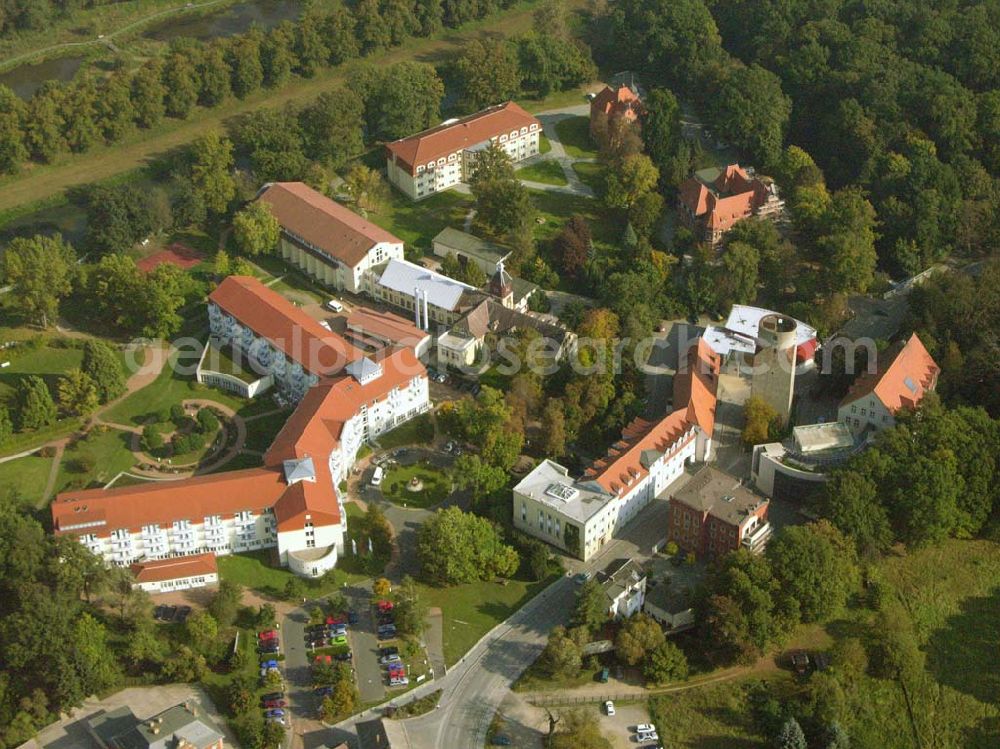 Aerial image Bad Liebenwerda - Fontana - Klinik Bad Liebenwerda, Dresdener Straße 9, 04924 Bad Liebenwerda, Tel.: (03 53 41) 90 - 0, Fax: (03 53 41) 90 - 11 80, Achim Walder: