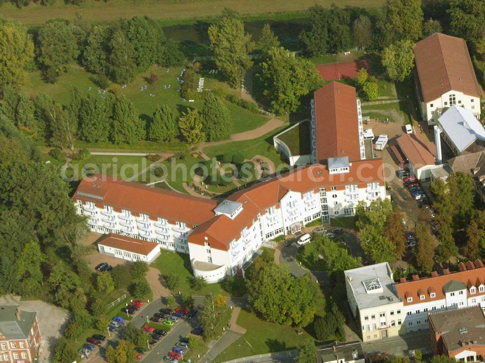 Bad Liebenwerda from above - Fontana - Klinik Bad Liebenwerda, Dresdener Straße 9, 04924 Bad Liebenwerda, Tel.: (03 53 41) 90 - 0, Fax: (03 53 41) 90 - 11 80, Achim Walder: