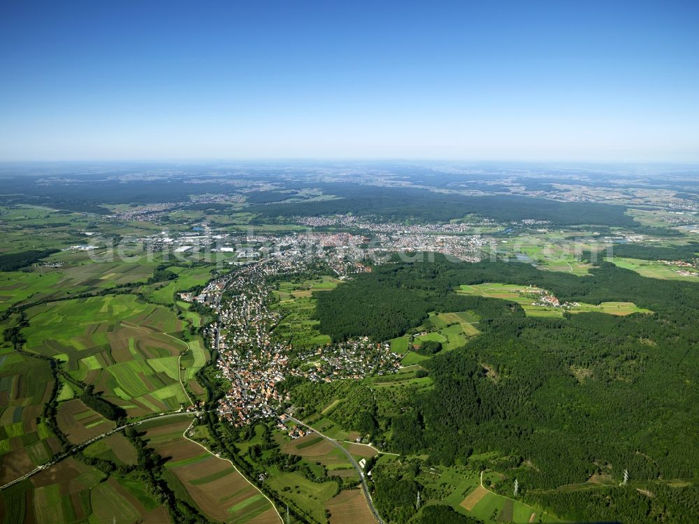 Forchheim from above - Forchheim in the state of Bavaria. Forchheim is a large district town in Upper Franconia located on the channel. It is part of the economy region of Bamberg-Forchheim