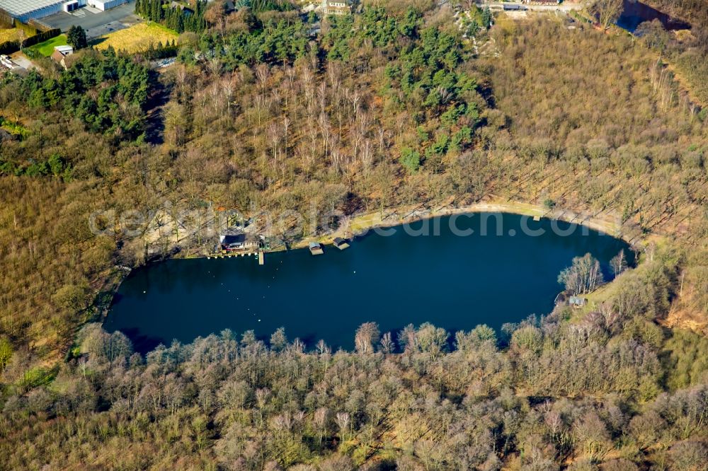 Aerial image Bottrop - Trout, fishing paradise for Grafenmuehle in Oberhausen in North Rhine-Westphalia