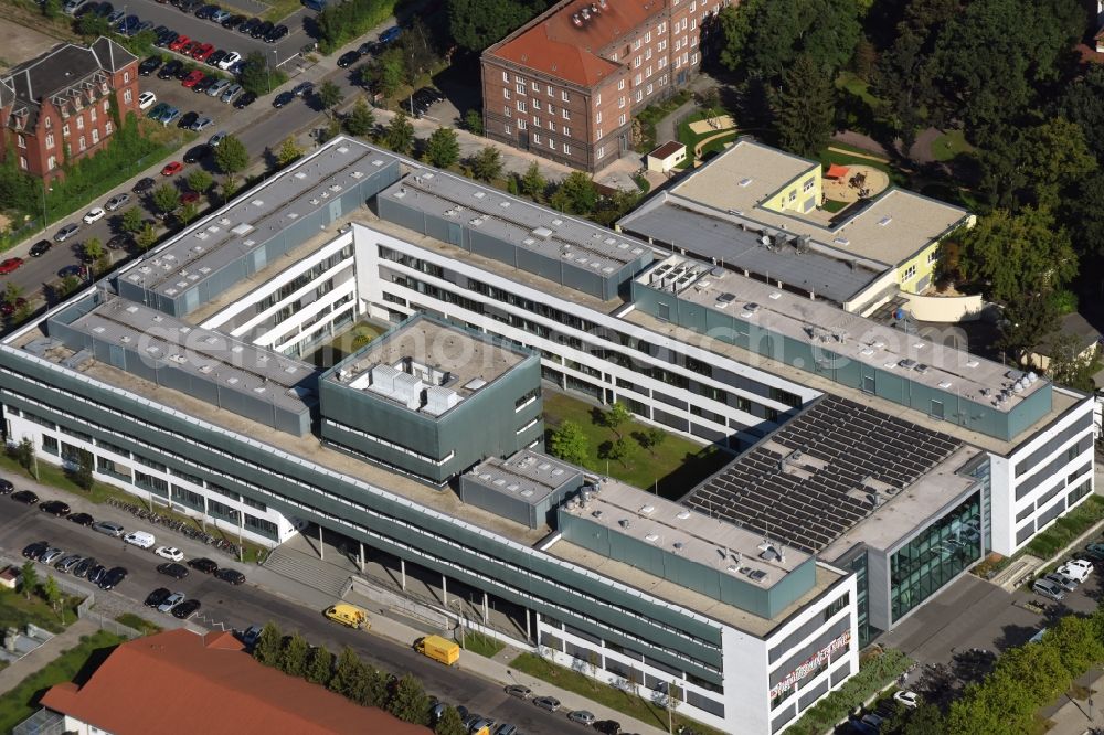 Aerial photograph Dresden - Research building and office complex of the DFG-Center for Regenerative Therapies Dresden (CRTD) of the Technische Universitaet Dresden in Dresden in the state Saxony