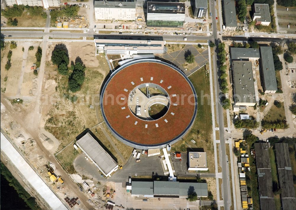 Berlin from above - Research building and office complex Elektronen- Speicherring BESSY - Synchrotronstrahlungsquelle in the district Adlershof in Berlin, Germany