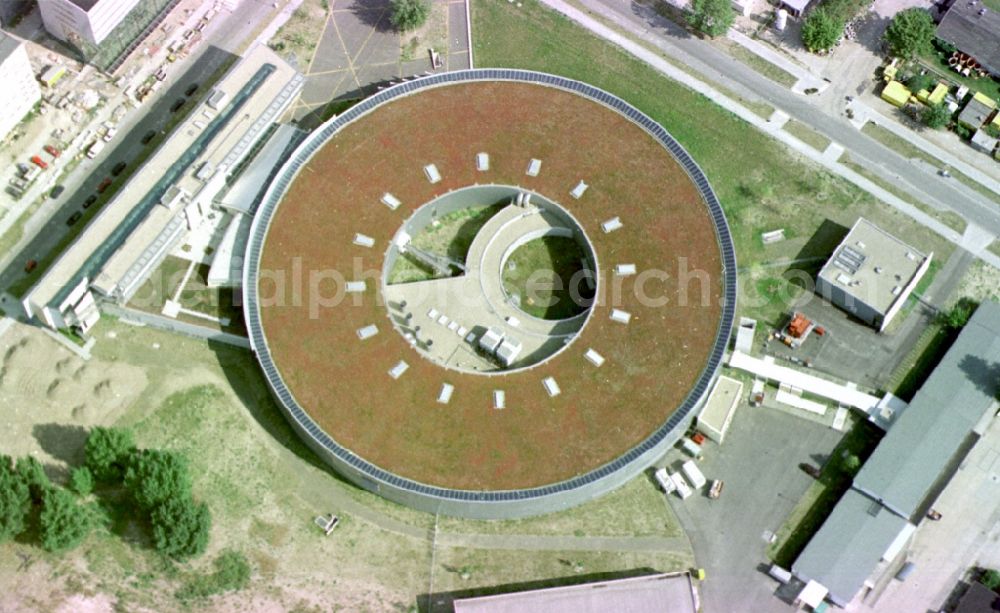 Berlin from above - Research building and office complex Elektronen- Speicherring BESSY - Synchrotronstrahlungsquelle in the district Adlershof in Berlin, Germany