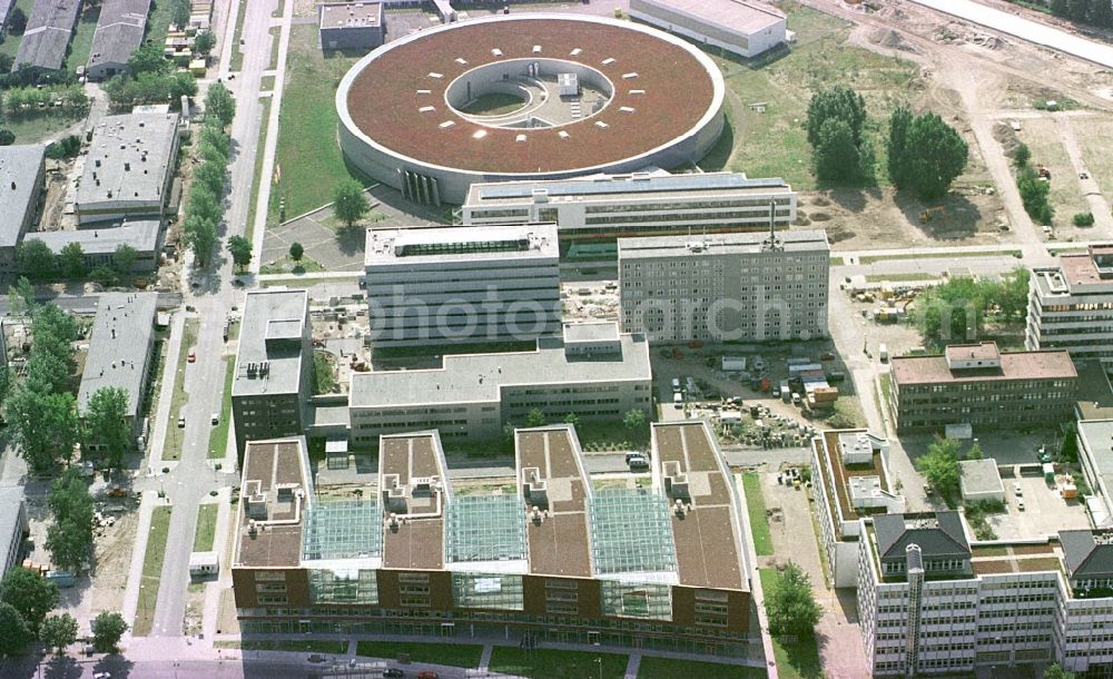 Berlin from above - Research building and office complex Elektronen- Speicherring BESSY - Synchrotronstrahlungsquelle in the district Adlershof in Berlin, Germany