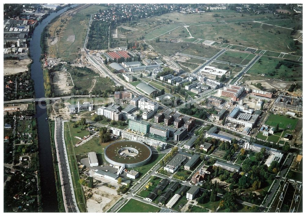 Aerial image Berlin - Research building and office complex Elektronen- Speicherring BESSY - Synchrotronstrahlungsquelle in the district Adlershof in Berlin, Germany