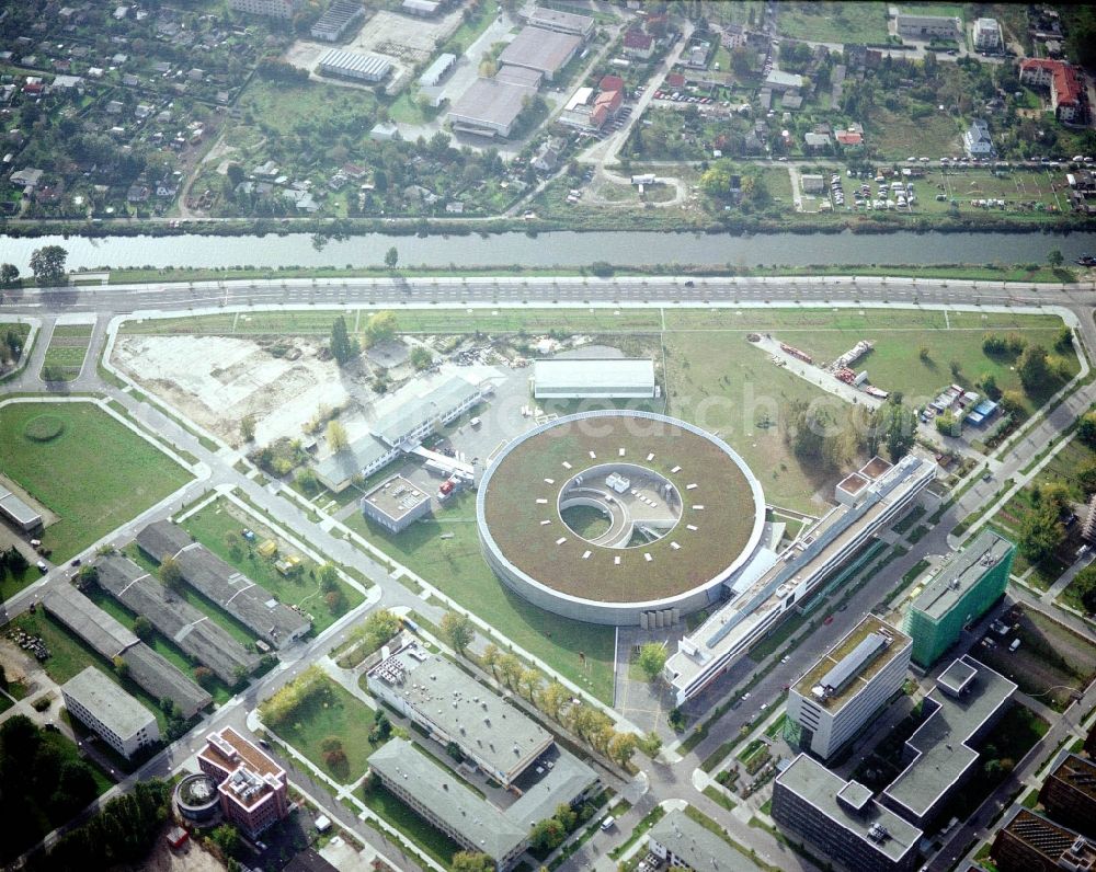 Berlin from the bird's eye view: Research building and office complex Elektronen- Speicherring BESSY - Synchrotronstrahlungsquelle in the district Adlershof in Berlin, Germany