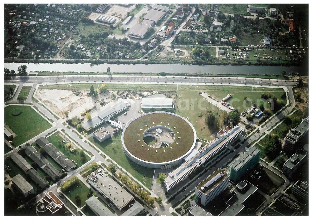 Aerial image Berlin - Research building and office complex Elektronen- Speicherring BESSY - Synchrotronstrahlungsquelle in the district Adlershof in Berlin, Germany