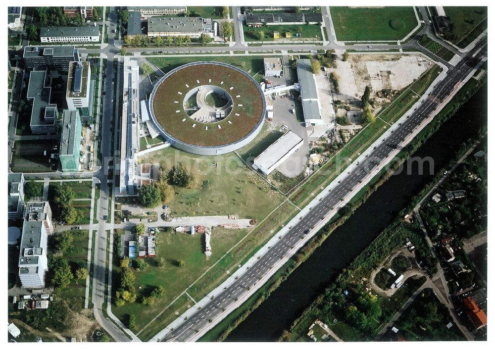 Berlin from the bird's eye view: Research building and office complex Elektronen- Speicherring BESSY - Synchrotronstrahlungsquelle in the district Adlershof in Berlin, Germany