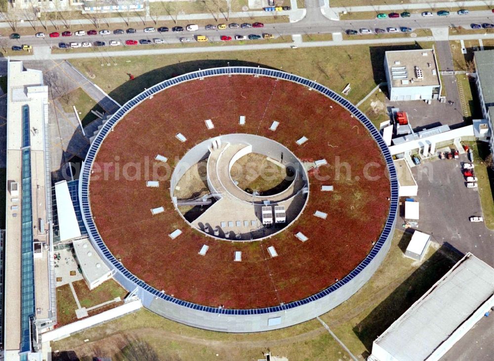 Berlin from the bird's eye view: Research building and office complex Elektronen- Speicherring BESSY - Synchrotronstrahlungsquelle in the district Adlershof in Berlin, Germany