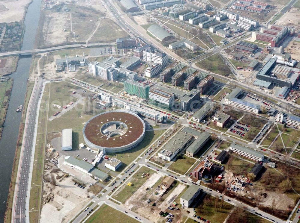 Berlin from the bird's eye view: Research building and office complex Elektronen- Speicherring BESSY - Synchrotronstrahlungsquelle in the district Adlershof in Berlin, Germany